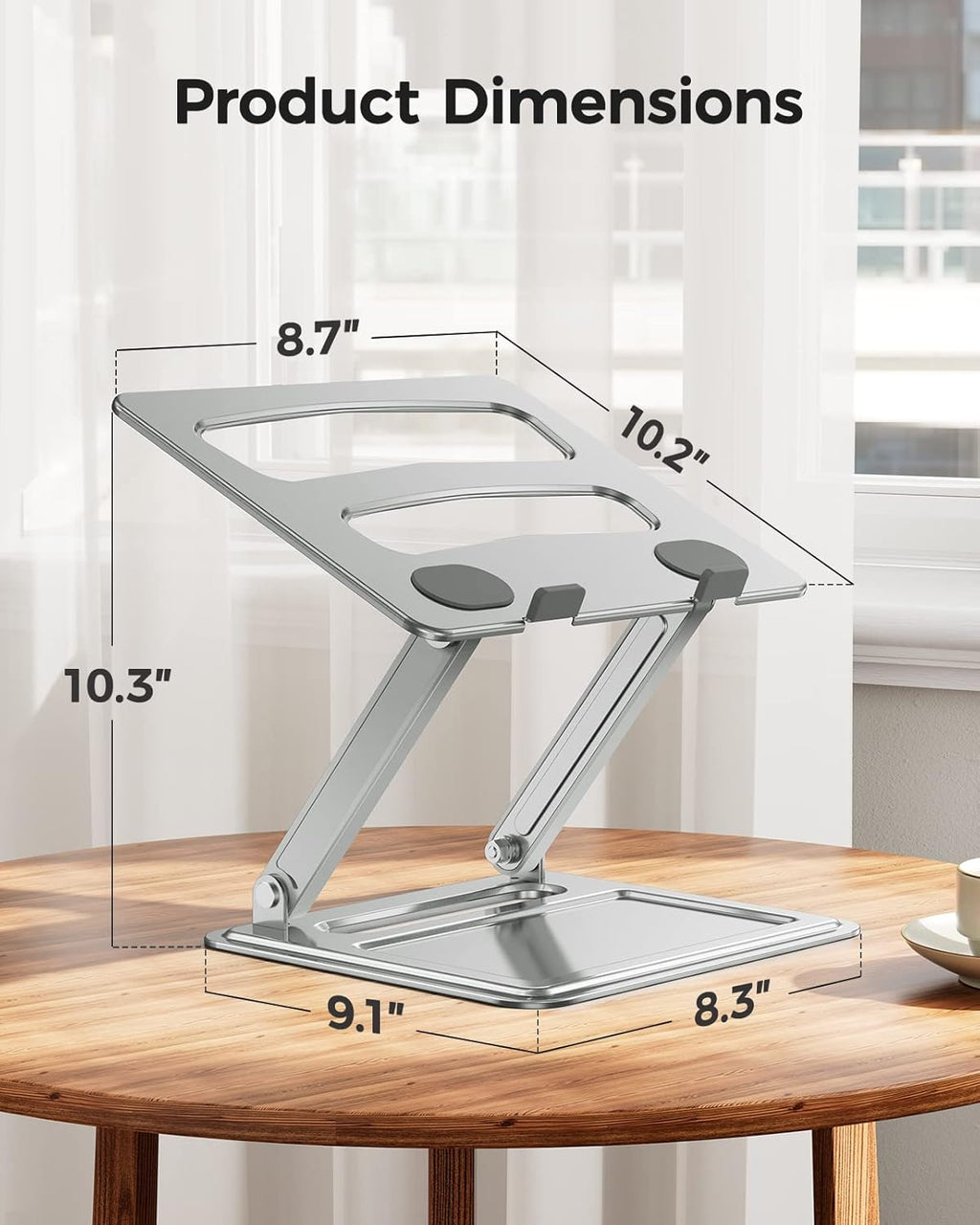 Adjustable Laptop Stand, Portable for 17.3Inch Laptops, Holds up to 17.6Lbs, Ergonomic Posture & Heat Dissipation