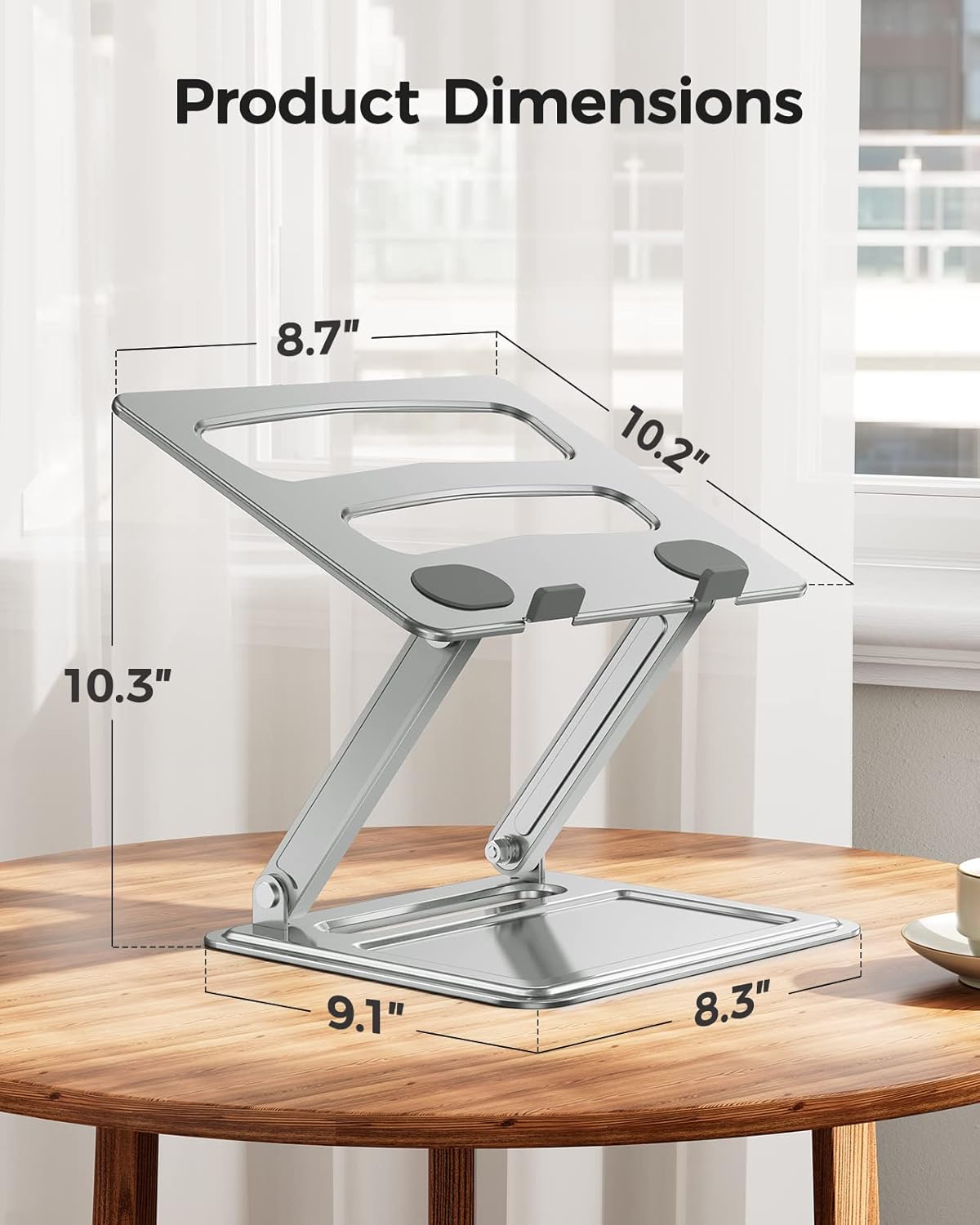 Adjustable Laptop Stand, Portable for 17.3Inch Laptops, Holds up to 17.6Lbs, Ergonomic Posture & Heat Dissipation
